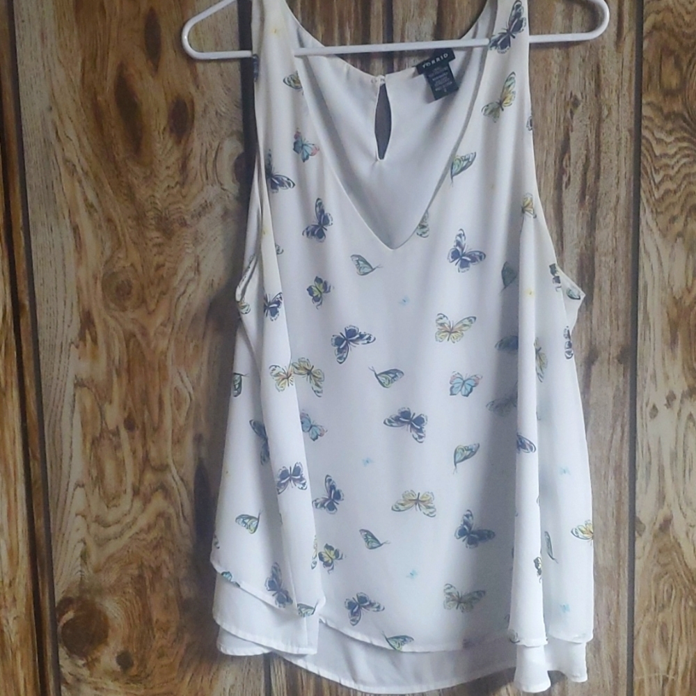 Plus size women's double layer flowy tank